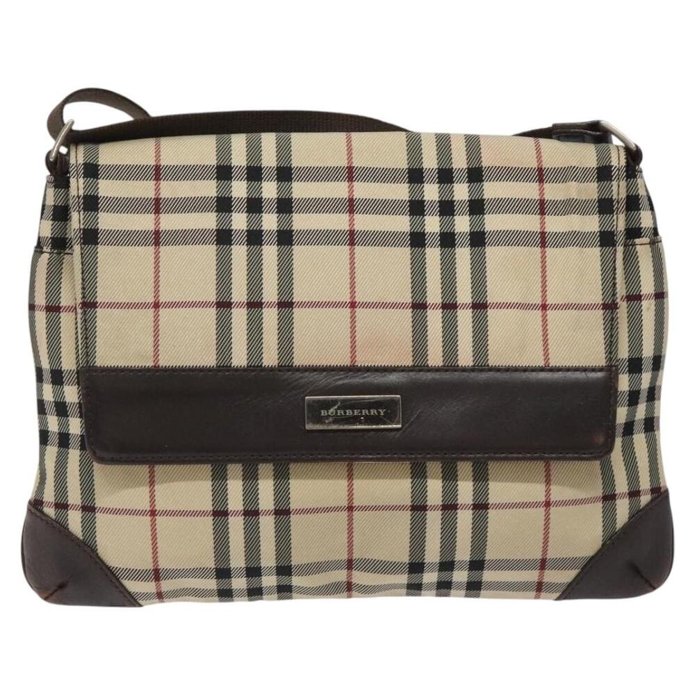 Burberry Nova Check Canvas Shoulder Bag Beige